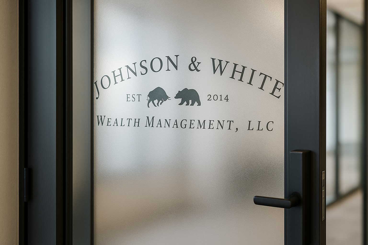 door with company logo imprint